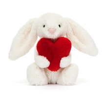 Jellycat - Bashful kanin - creme Love - m/hjerte - 18 cm